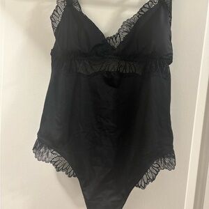 Abercrombie Black Lace Open Back Bodysuit